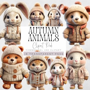 Clipart Herbst Bär, Clip Art, neutrale Baby-Dusche-Grafik, Herbst-Teddybär, Hase, Löwe, Tiger, 3D-Illustration,