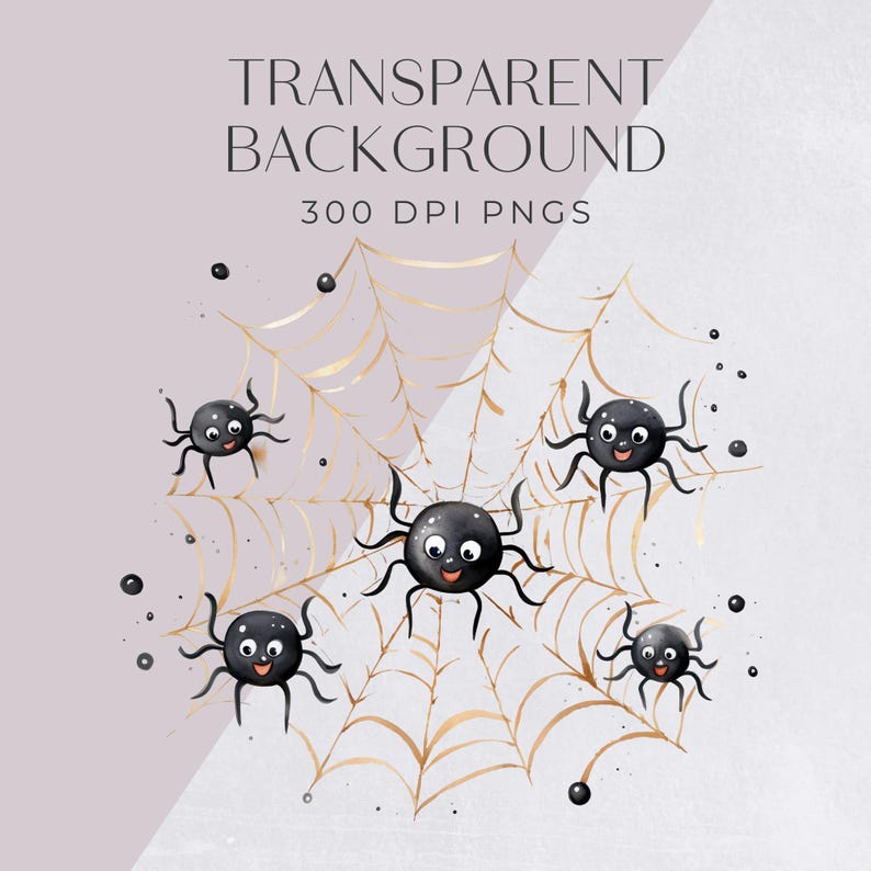 Cute Halloween Spider Clipart | SINGLE IMAGE | Spiders Web Graphics ...