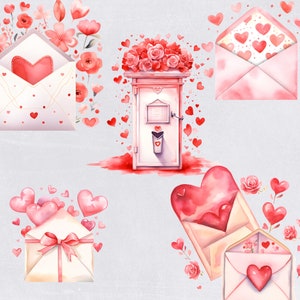 Valentines Envelope Clipart, Mailbox Clip Art, Love Letter Mail Clipart ...