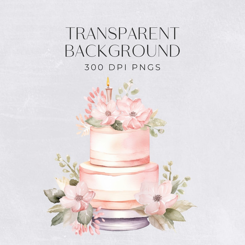 May include: A two-tiered pink cake with white frosting and a single lit candle on top. The cake is decorated with pink flowers and green leaves.