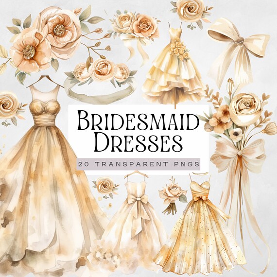Bridesmaid Dress Clipart, Maid of Honor Proposal Printable, Gold Wedding Dresses Clip Art, Bride Graphics, Watercolor Prom & Sweet Sixteen - Etsy Israel Bridesmaid Dress Clipart, Maid of Honor Proposal Printable, Gold Wedding Dresses Clip Art, Bride Graphics, Watercolor Prom & Sweet Sixteen - Etsy Israel