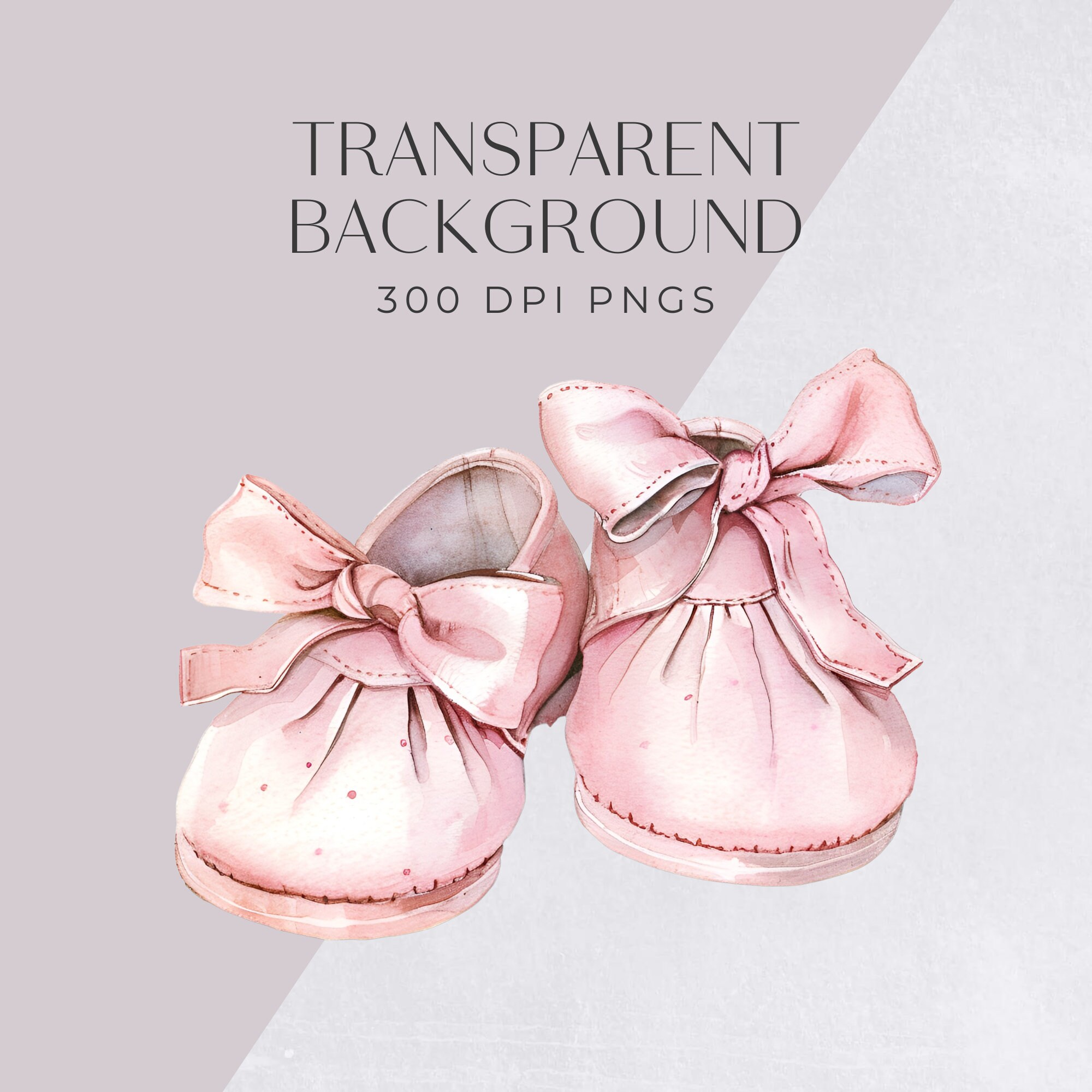 Baby Shoe Clipart, Pink Shoes Clip Art, Watercolor Baby Shower Graphics ...