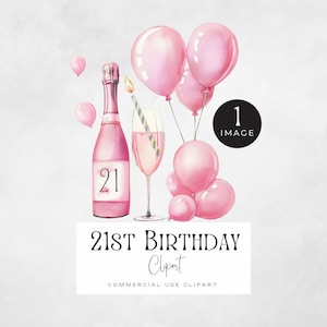 Alles Gute zum 21. Geburtstag png | EINZELBILD | Rosa Champagner-Flaschen-Ballons, einundzwanzig und fabelhaft, weiblich, 21 und fabelhaft, gealtert zur Perfektion