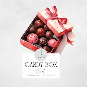 Clipart de chocolates de caixa de namorados, gráficos de caixas de chocolate | IMAGEM ÚNICA | Doces de dia dos namorados em aquarela, dia das mães png, presente de aniversário