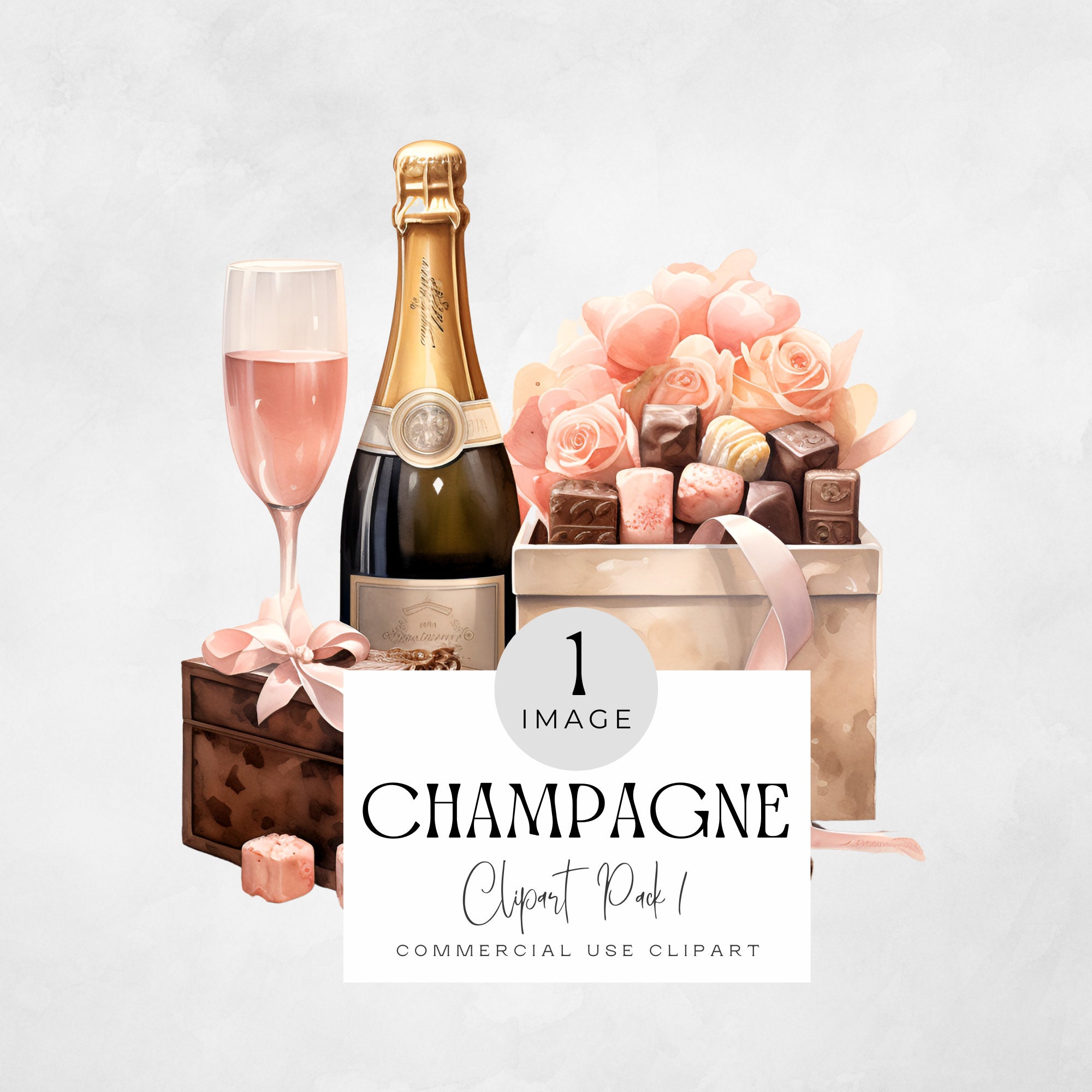 Pink Champagne Bottle Clipart | SINGLE IMAGE | Wedding Champagne Bottle Graphics, Pink Birthday png, Bridal Celebrations Clip Art,