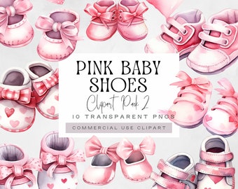 Baby Shoes Clipart, Girl Babys Pink Boots, Watercolor Newborn Clip Art, Cute Baby Shower Graphics, Booty Pngs, Booties illustration Clothes