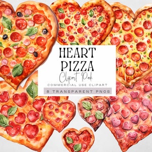 Clipart De Fatia De Pizza Em Forma De Coração, Amante De Pizza De Pepperoni, Gráficos De Comida Italiana E Restaurante Em Aquarela, Noite De Festa, Clipart De Dia Dos Namorados Png