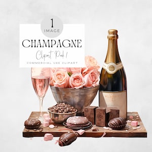 Imágenes prediseñadas de champán de San Valentín / IMAGEN ÚNICA / Gráficos de botellas de champán de boda, celebración de cumpleaños rosa png, imágenes prediseñadas de la noche de la cita,