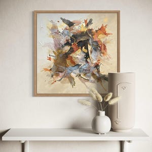 Sunrise – Abstract acrylic painting on canvas | 40×40 cm | Structure, mixed media, earth tones & gold | Modern wall art original