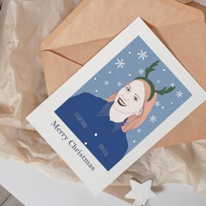 Carte de vœux et portrait personnalisés, cadeau de Noël imprimable personnalisé