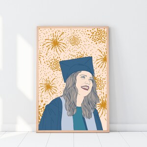 Retrato de graduación personalizado: regalo de graduación personalizado para ella: celebre sus logros académicos con un recuerdo artístico
