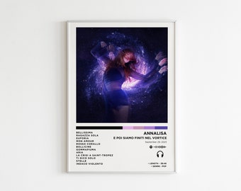 Annalisa - E Poı Sıamo Fınıtı Nel Vortice Poster dell'album / Poster della copertina dell'album / Regalo musicale / Decorazione della parete musicale / Copertina dell'album