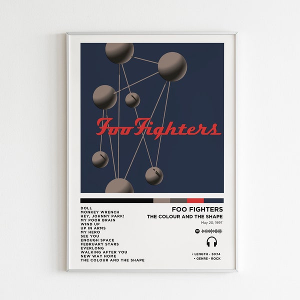 Foo Fighters - El color y la forma cartel del álbum / cartel de portada del álbum / regalo de música / decoración de la pared musical / arte del álbum