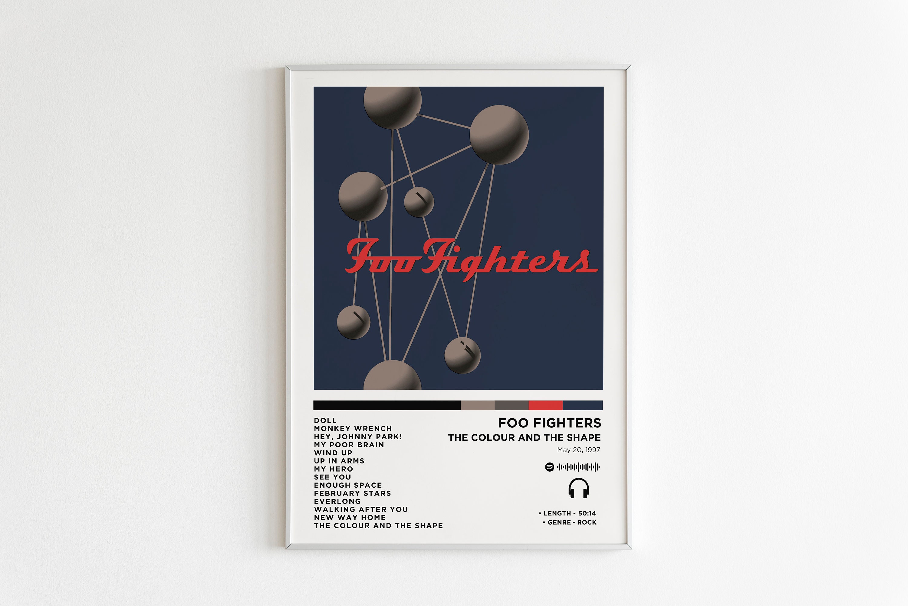 Foo Fighters Walk Vinyl Record Song Lyric Music Print - Red Heart Print