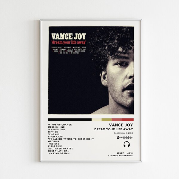 Vance Joy - Dream Your Life Away Album Poster / Album Cover Poster / Music Gift / Music Wall Decor / Album Art