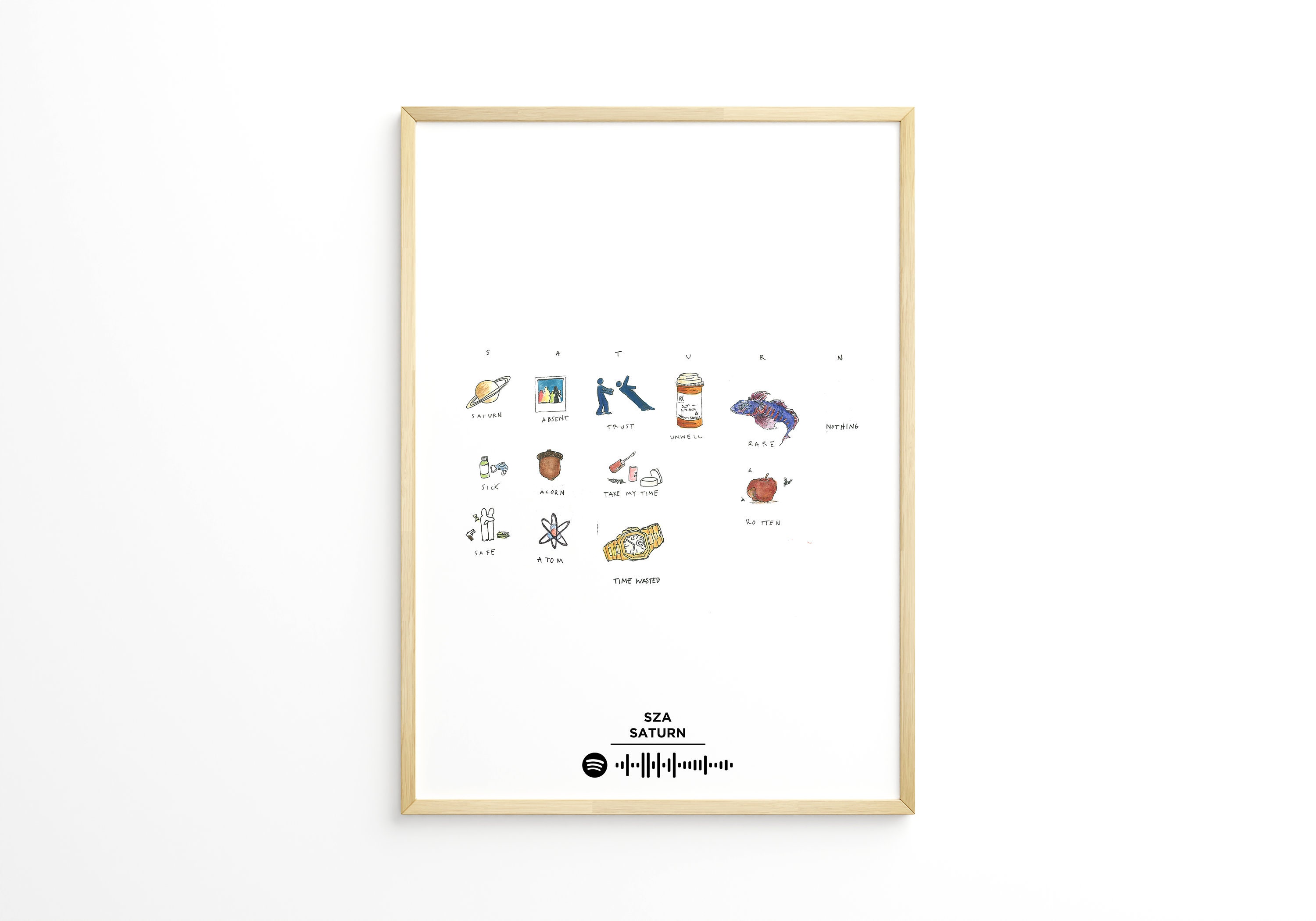 Sza Saturn Album Poster / Album Cover Poster / Music Gift / Music Wall