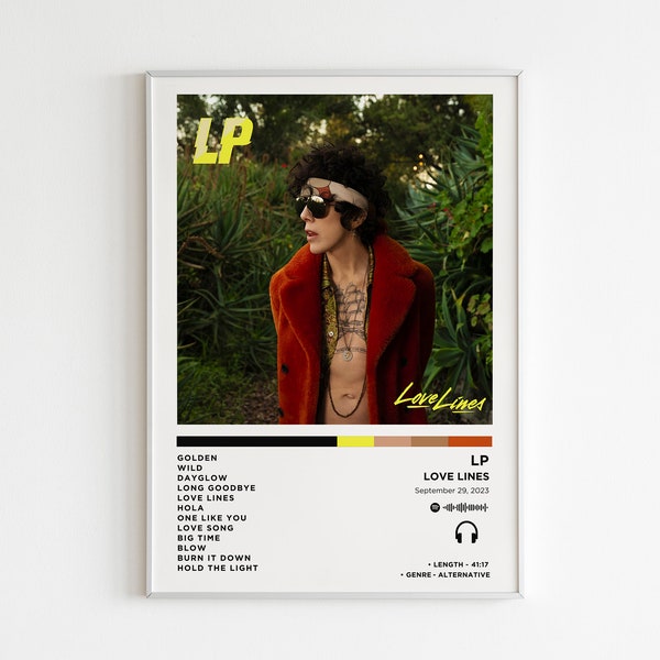 Lp - Love Lines Album Poster / Album Cover Poster / Music Gift / Music Wall Decor / Album Art