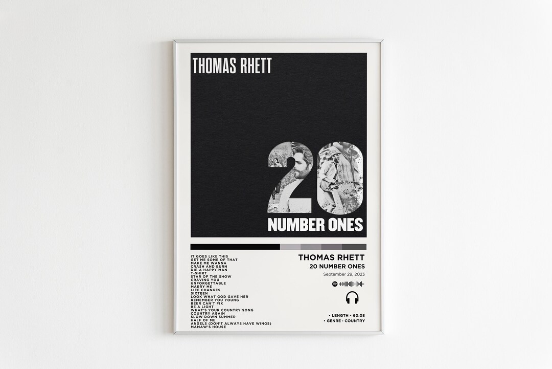 Thomas Rhett 20 Number Ones Album Poster / Album Cover Etsy