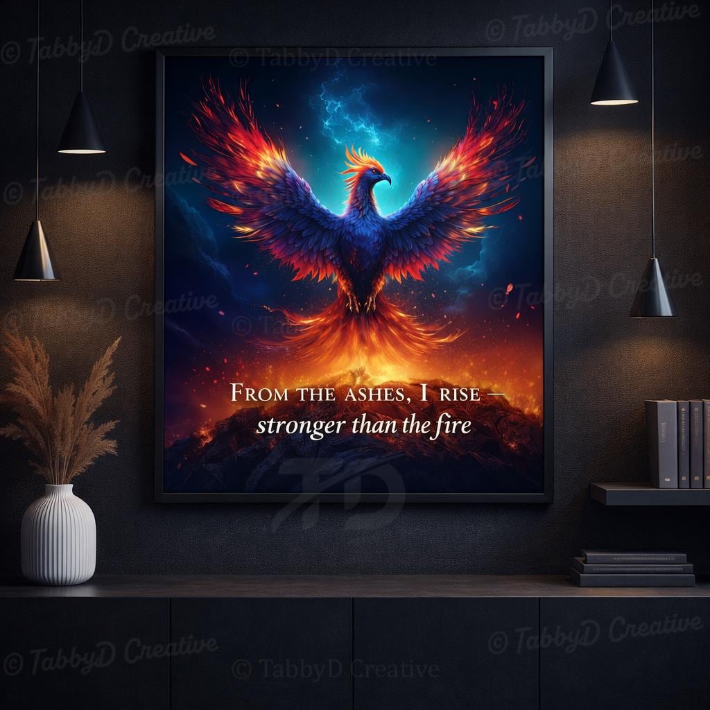Phoenix Rising Wall Art Printable | Editable Canva Template | From the ...