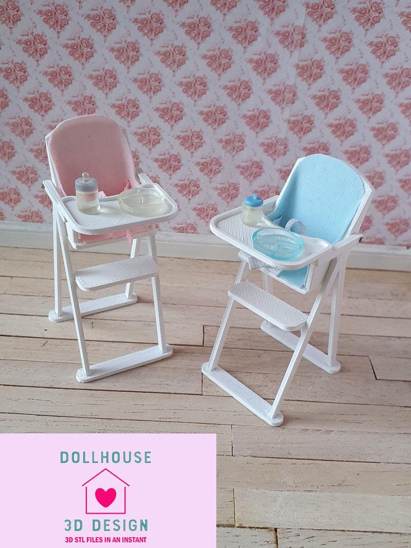 Dolls House 1/12th Scale Miniature HIGHCHAIR 3D print file, instant download