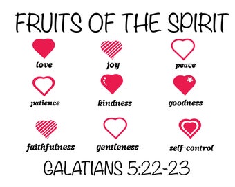 Fruits of the Spirit, Christian SVG PNG, Hearts