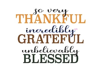 Thankful, Grateful, Blessed PNG SVG