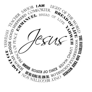 Names of Jesus, V3, SVG PNG, Christian, Round