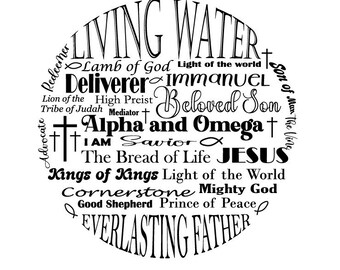 Names of Jesus, Round, Inspirational SVG PNG