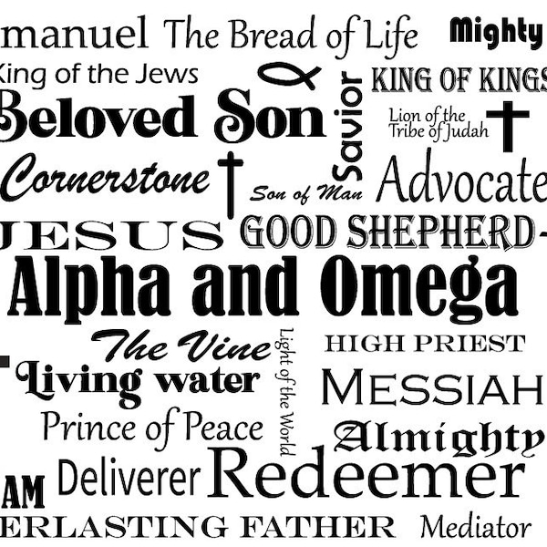 Names of Jesus, SVG PNG, Inspirational