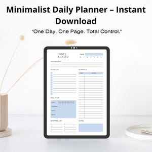 Daily Planner Printable – Minimalist To-Do List & Schedule | A4 PDF Instant Download | Productivity Planner Page