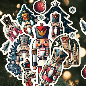 Adesivos de Natal para quebra-nozes, enfeites de Natal para impressão, etiqueta de Natal, etiquetas de árvores, cartões, folha de PDF digital para impressão em tamanho carta. png