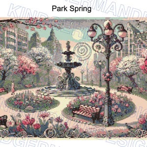 Park in Spring  cross stitch pattern by KindGerman (digital format)