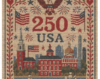 FULL COVERAGE 250 USA Boston cross stitch pattern by KindGerman (digital format)