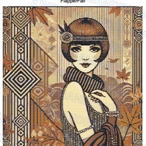 Set of 4 Flapper Girl Seasons cross stitch pattern by KindGerman (digital format)
