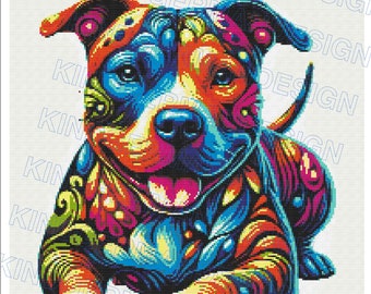 Pitbull cross stitch pattern by KindGerman (digital format)