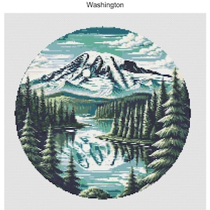 Washington State inspired cross stitch pattern by KindGerman (digital format)