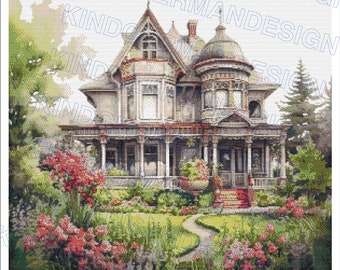 Victorian House  cross stitch pattern by KindGerman (digital format)
