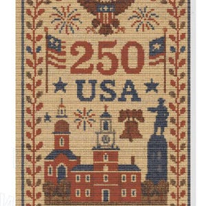 FULL COVERAGE 250 USA Philadelphia cross stitch pattern by KindGerman (digital format)