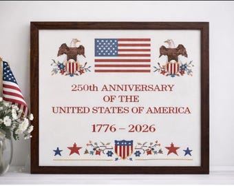 USA 250 EAGLES cross stitch pattern by KindGerman digital format