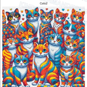Cats 2 cross stitch pattern by KindGerman (digital format)