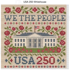 FULL COVERAGE 250 USA White House cross stitch pattern Full Coverage by KindGerman (digital format)