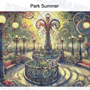 Park in Summer  cross stitch pattern by KindGerman (digital format)