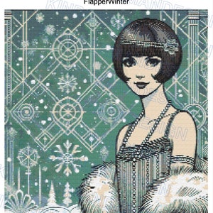 Flapper Girl Winter  cross stitch pattern by KindGerman (digital format)