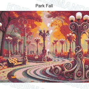 Park in Fall  cross stitch pattern by KindGerman (digital format)