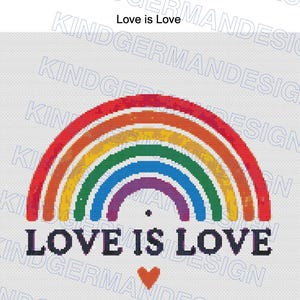 Love is Love  cross stitch pattern by KindGerman (digital format)