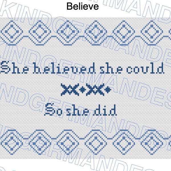 Believe motivational  cross stitch pattern by KindGerman (digital format)