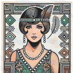 Flapper Girl cross stitch pattern by KindGerman (digital format)