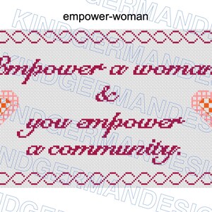 Empower motivational  cross stitch pattern by KindGerman (digital format)