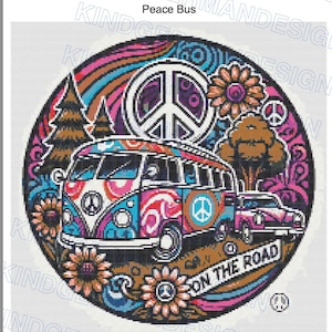 Peace Bus   cross stitch pattern by KindGerman (digital format)