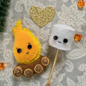 Felt Marshmallow and Campfire
